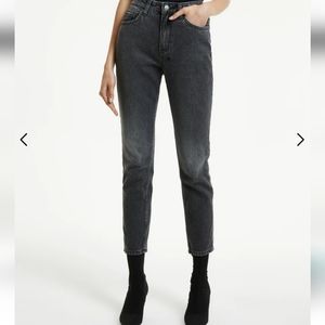 Ksubi Slim Pin Cigarette Ankle Crop Jeans Throwblack Black High Rise Size 29